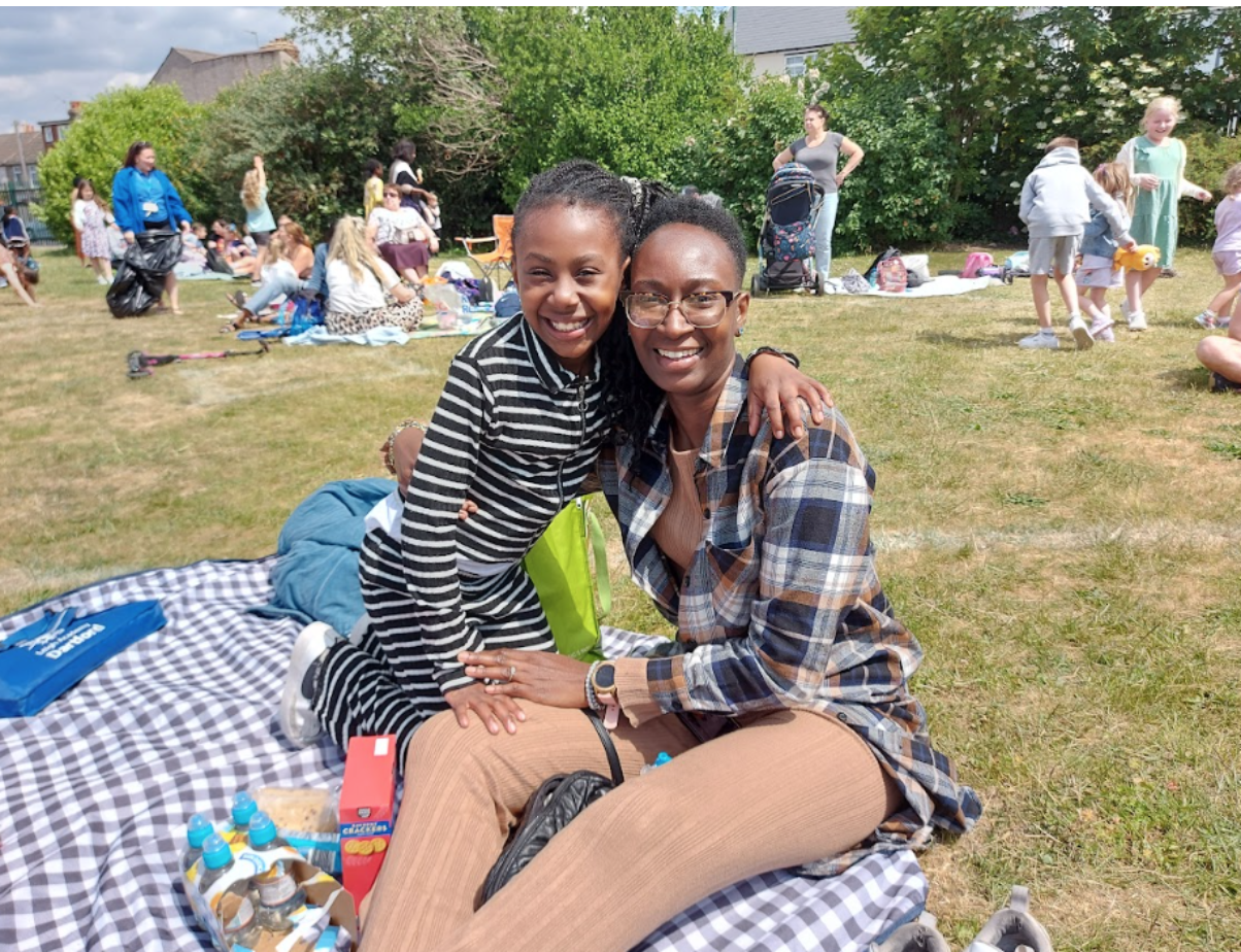 Student and parent on the LAD picnic
