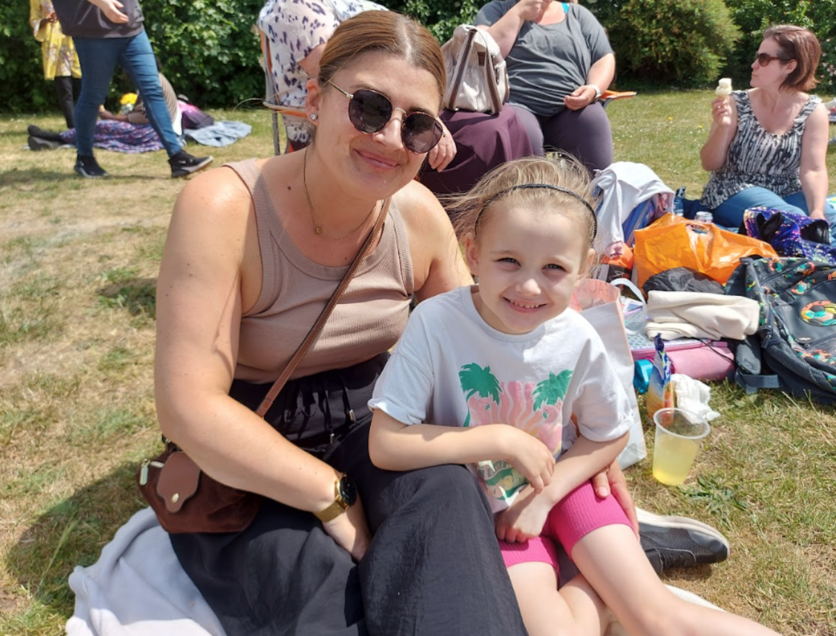 Student and parent on the LAD picnic
