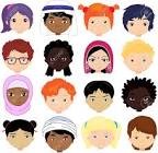 This image displays a grid of cartoon-style headshots of various children, each with different hair colors, skin tones, and some with accessories like glasses or head coverings, emphasizing diversity.