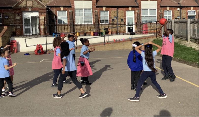 Year 3 Students playing Handball