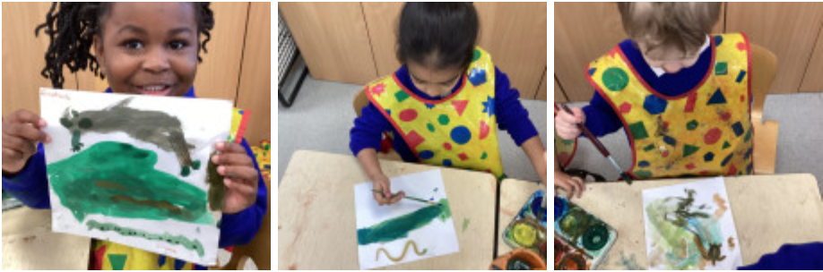 Students painting