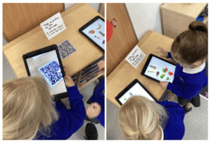 Students using iPads