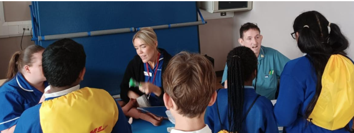 Students talking to careers professionals