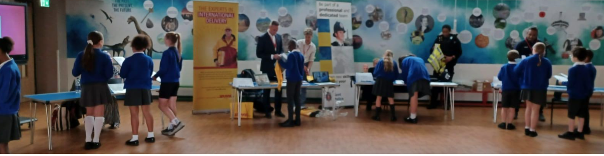 Students talking to careers professionals