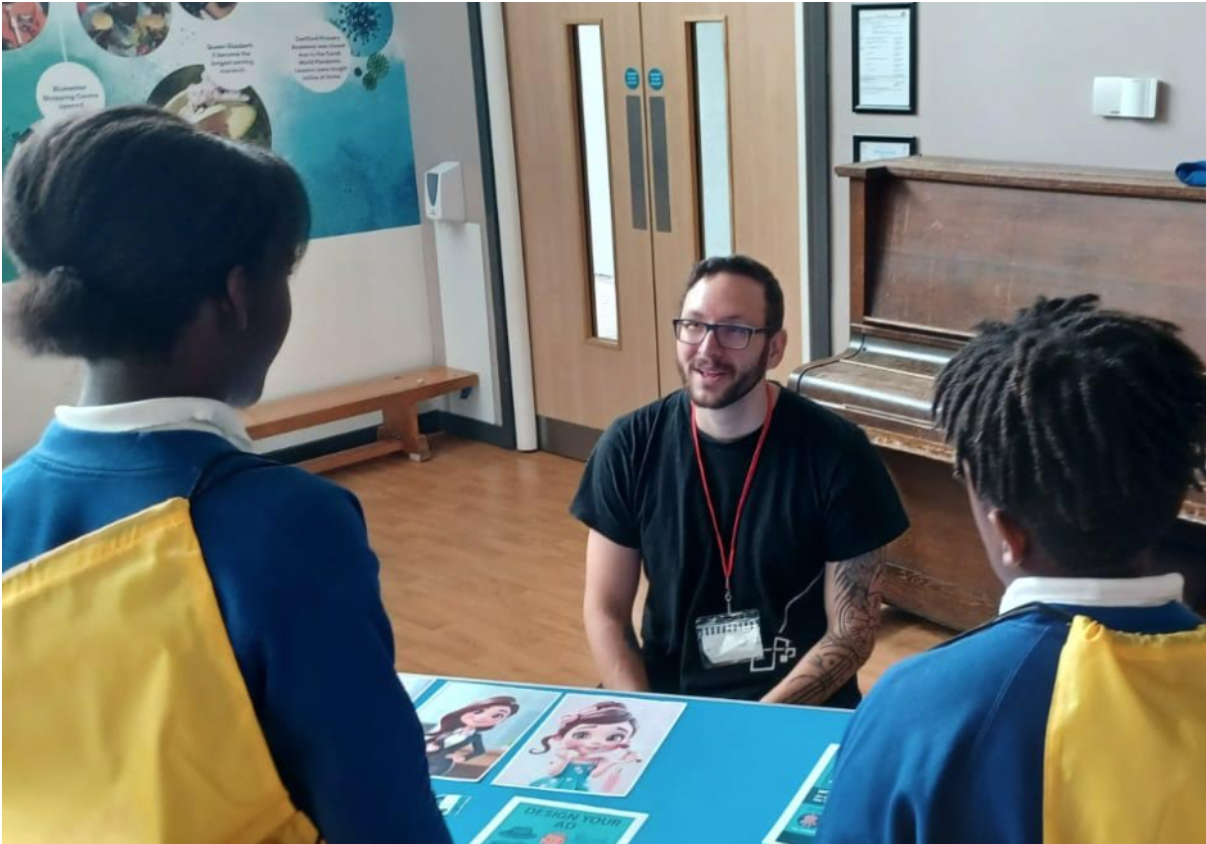 Students talking to careers professionals