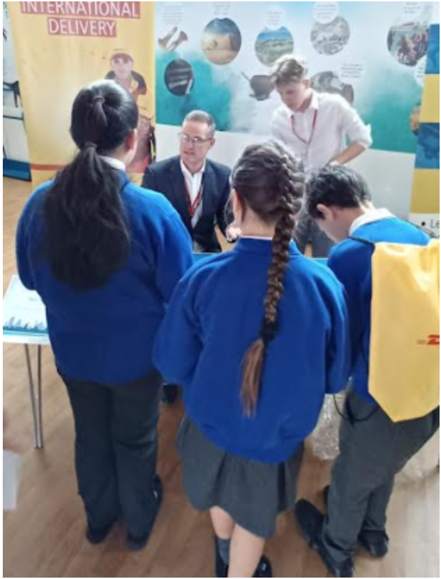 Students talking to careers professionals